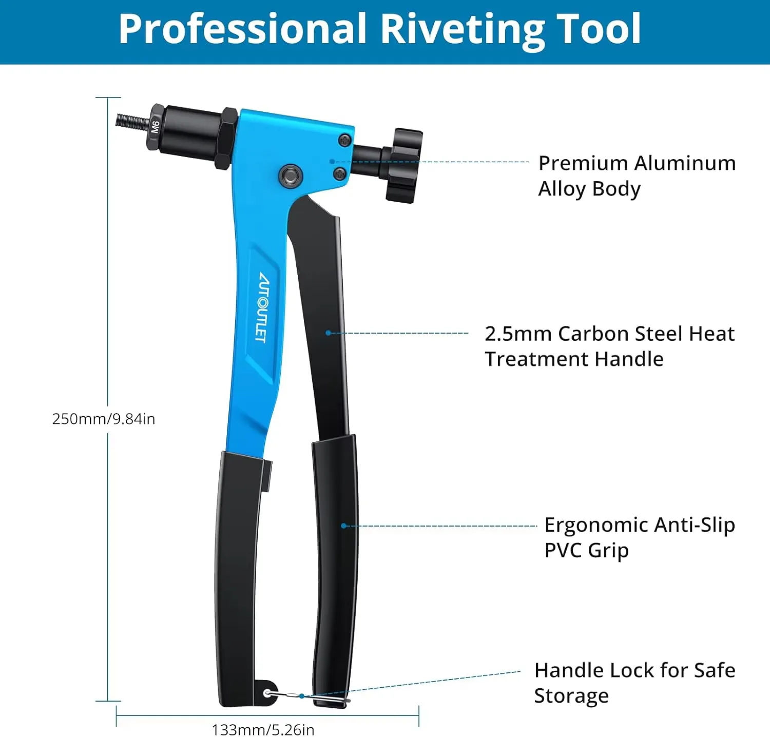 طقم مكسرات تثبيت ، 2 في 1 ، 10 إنش ، احترافي صغير ، مقبض فردي ، أداة مسدس ببرشام مع 40 ، مكسرات ، 40 قطعة ، مسدس