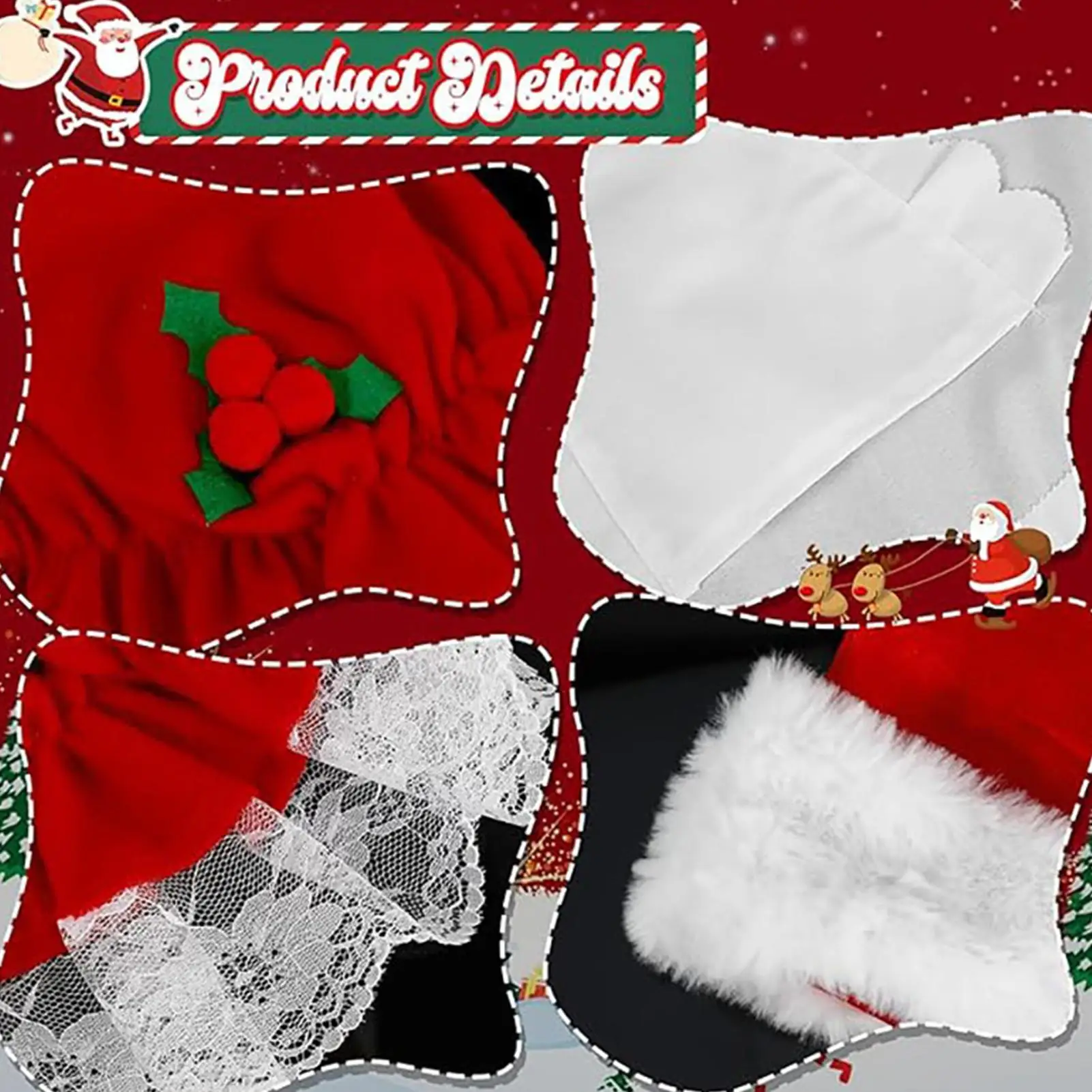 

Аксессуары Санта-Клауса, женская одежда, шляпа, фартук, очки, перчатки, рождественский костюм Санта-Клауса, комплект аксессуаров для женщин, праздничная вечеринка
