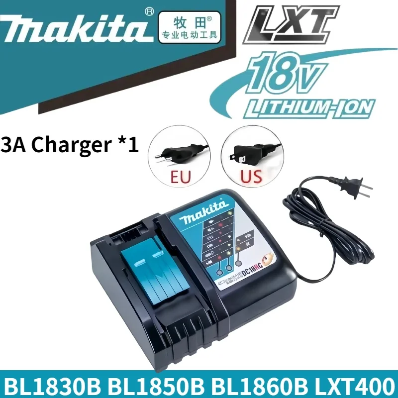 Originele Makita 18V 6.0Ah accu met oplader set voor Makita 18V elektrisch gereedschap DDF487 DTW700 GBA404 DUC150Z DHR183Z
