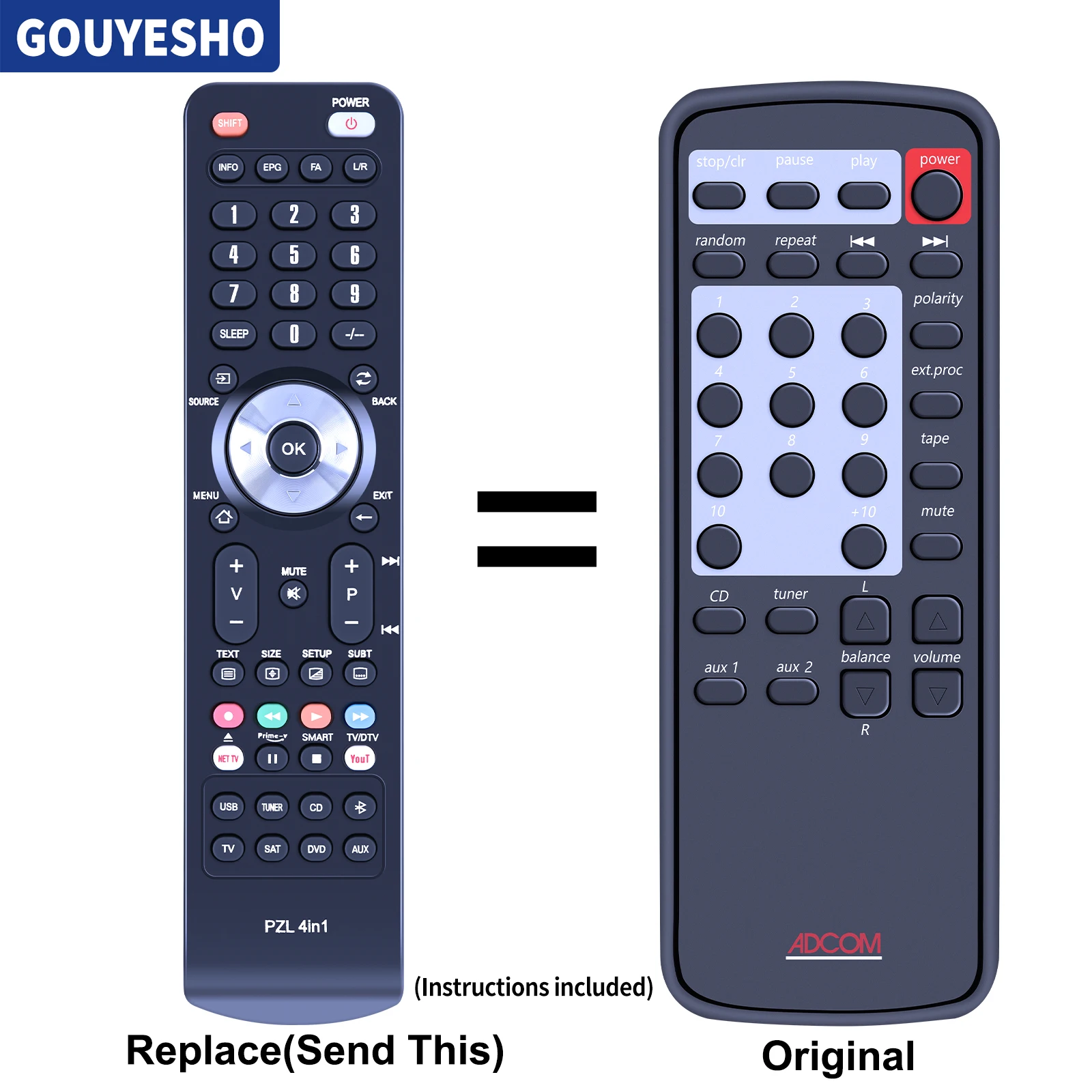 New GCD-750 Replace Remote Control For ADCOM CD Player