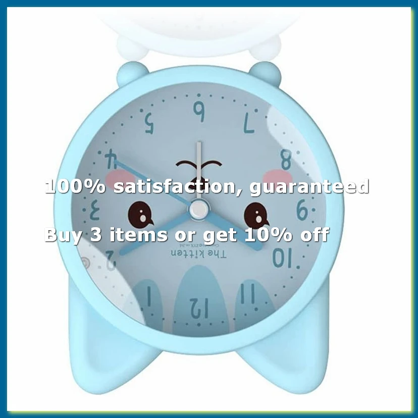 ●Cute Animal Alarm Clock for Kids, Non-Ticking Cat/ Alarm Clock, Quiet Desk Alarm Clock with Backlight-A57M