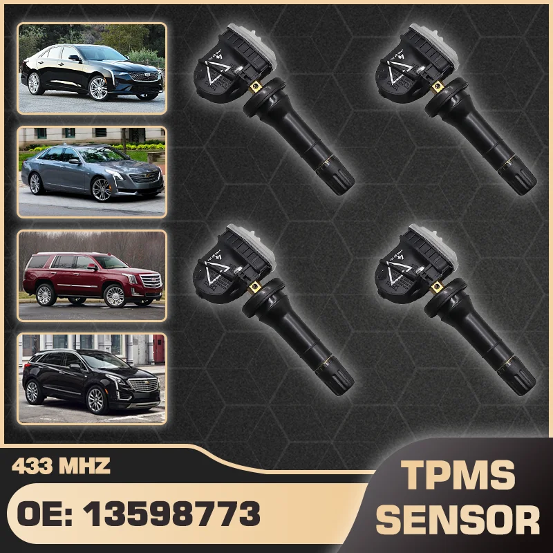 

TPMS Tire Pressure Monitoring System 13598773 433 MHz For Cadillac CT4 CT6 XT5 2016-2020 Cadillac Escalade 2015-2018 13540603