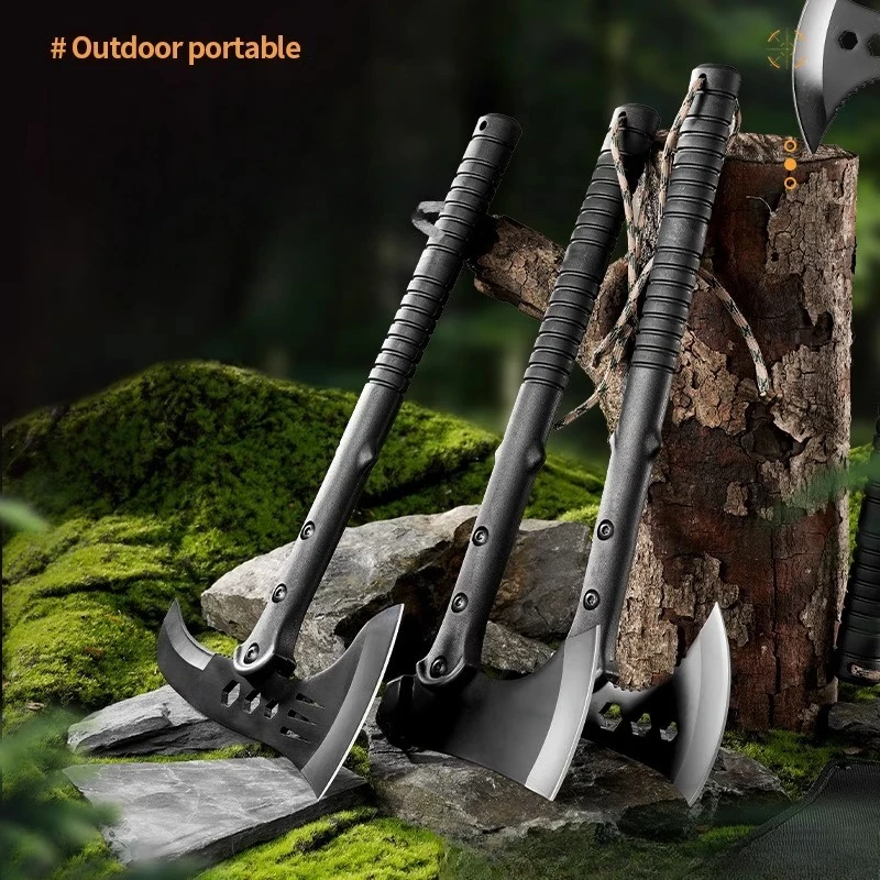 

Multi Functional Tactical Axe Self-protection Outdoor Convenient Camping Mountain Cutting Hand Axe Double-edged Cutting EDCTool