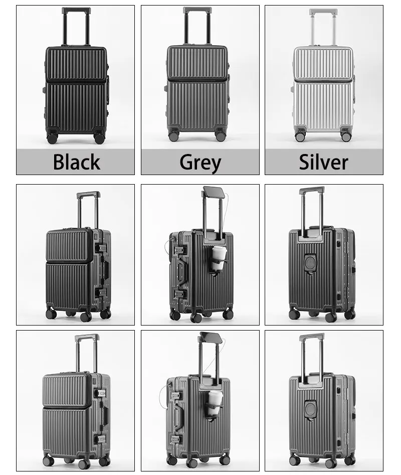 BunnyFly Trolley Case With Wheels Boarding Box 20/24 inch Travel Suitcase Large Size Luggage Men Carry-On Luggage Laptop Bag