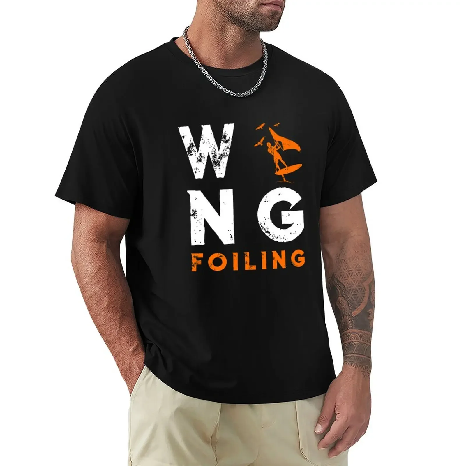 Wing Foiling Design for surfer T-Shirt quick drying shirt funny t shirt t shirts for men cotton