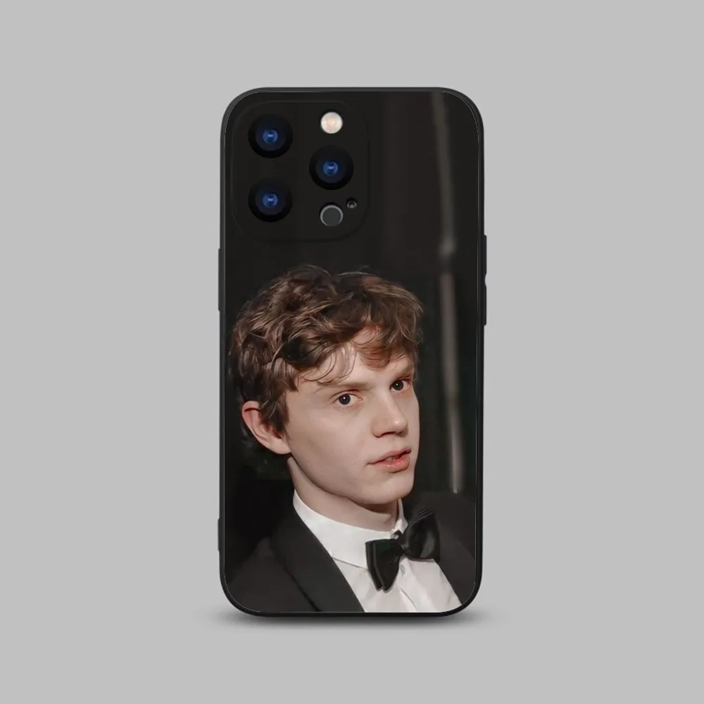 E-Evan Peters Phone Case For iPhone 15,14,13,12,11 Plus,Pro,Max,XR,XS,X,7,8 Plus,SE,Mini Black Silicone Soft