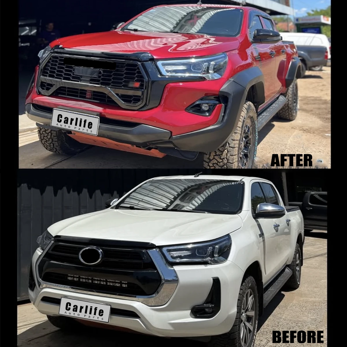 

Car Upgraded Facelift Bumper Bodykit for Toyota Hilux 2016-2019 Facelift to 2025 GR Sport Style With Headlight.