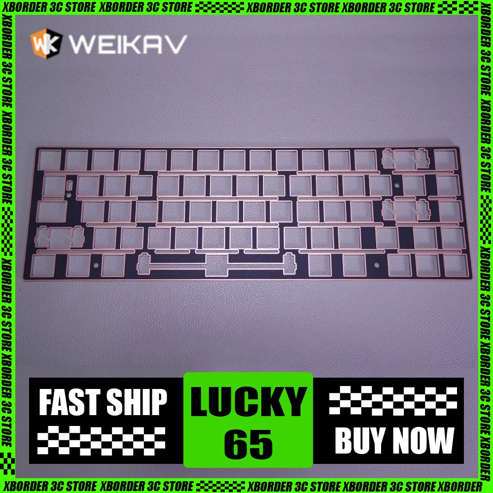 Weikav Placa de posicionamiento ranurada de teclado Lucky65, Fr4, Teclado mecánico, espacio dividido o número 1 o número 7, diseño de teclas Enter