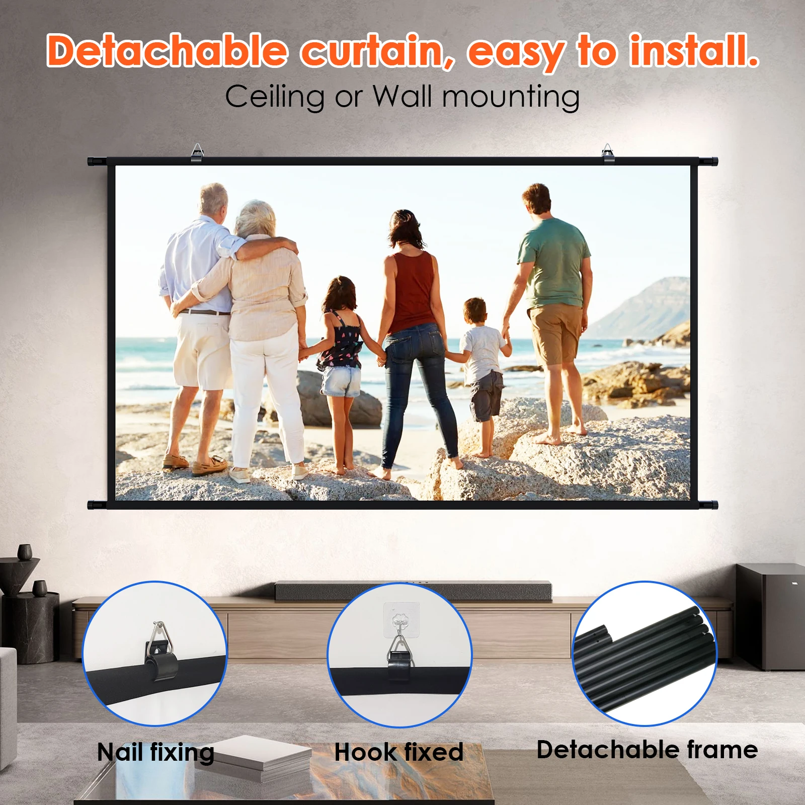 LEJIADA 60-100 inç Kalın 4K HD - Projector Screen 100 Inch incelemesi ve fiyatı