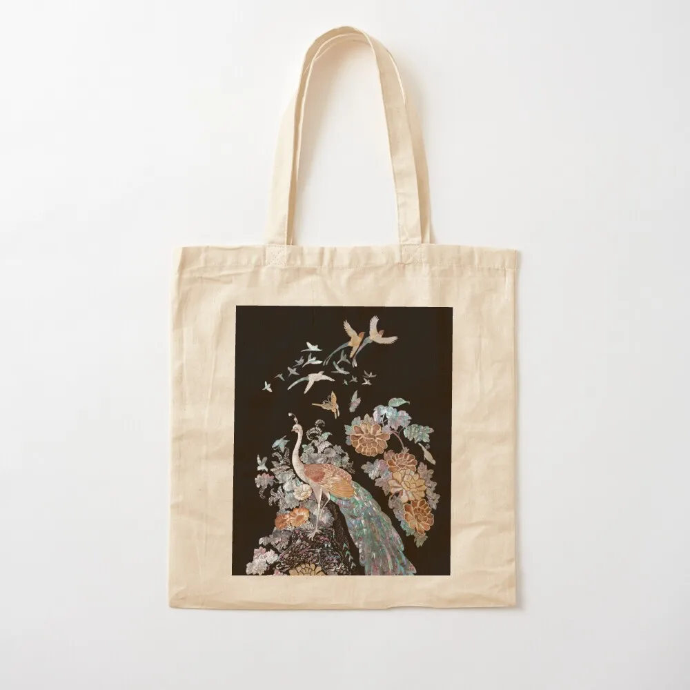 Phoenix, Mother of pearl design art design, Korean traditional Art Tote Bag reusable shopping bag personalized tote bag