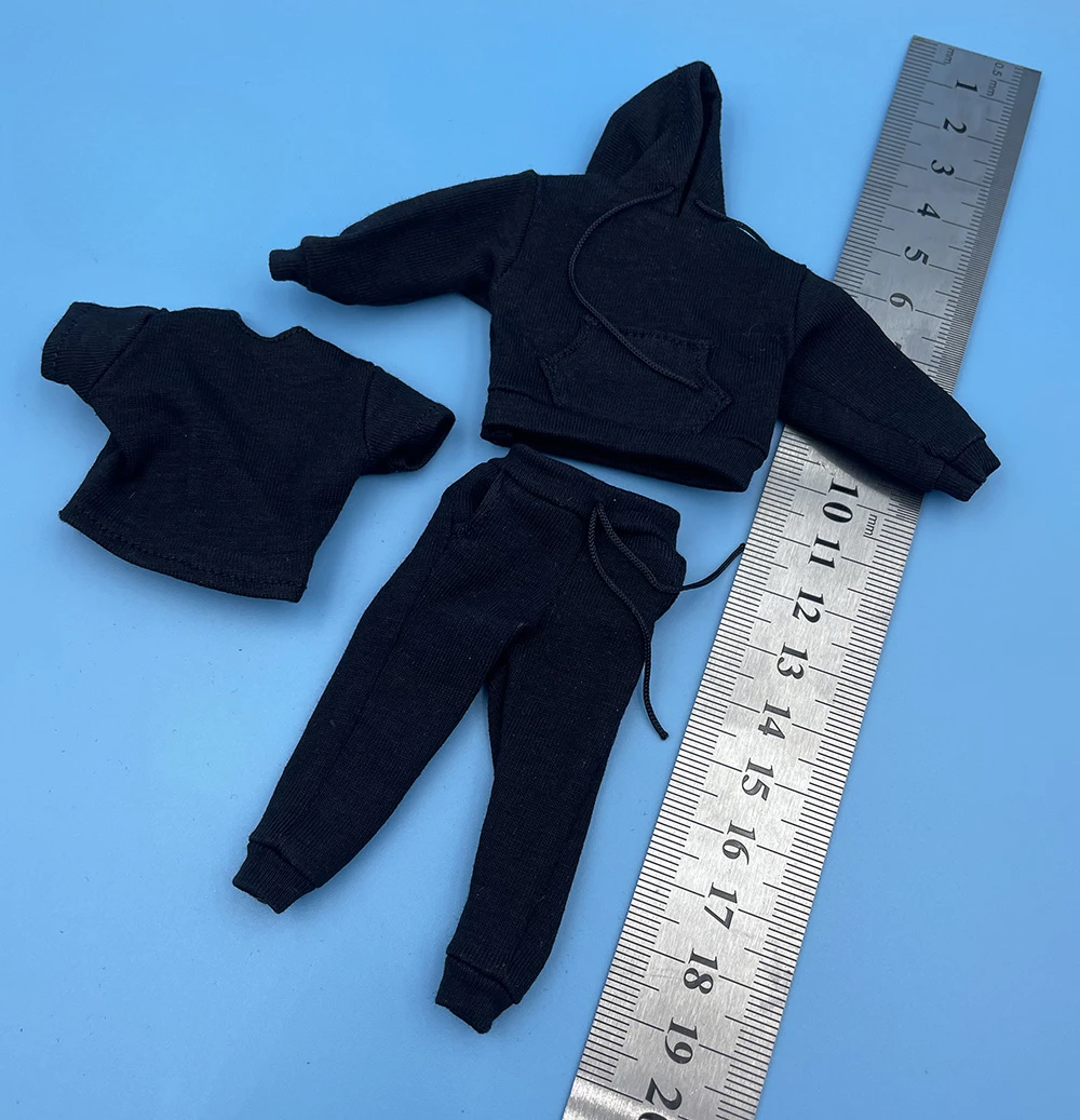 1/12 Scale Male Soldier Sports Hoodie Slacks Casual T-shirt Pants Set Model for 6'' Action Figure Body Accessories Doll Model