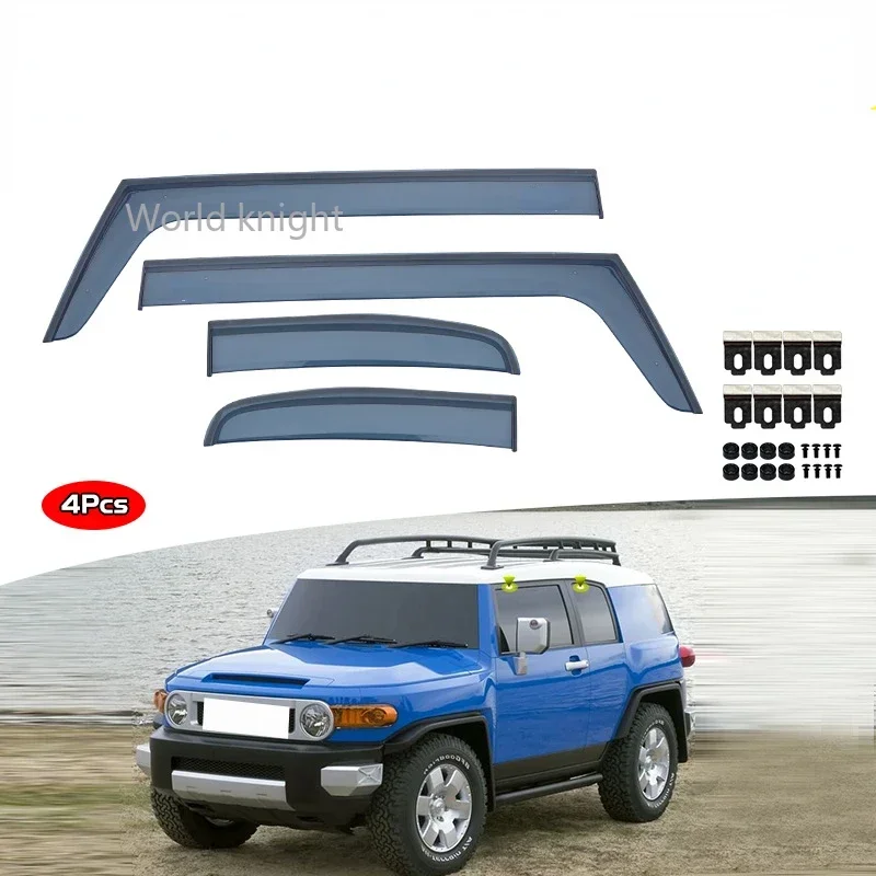 

For Toyota FJ Cruiser Window Sun Vent Visor Car Window Rain Eyebrows Widen Rain Guards Shield Rainproof Exterior Accessories