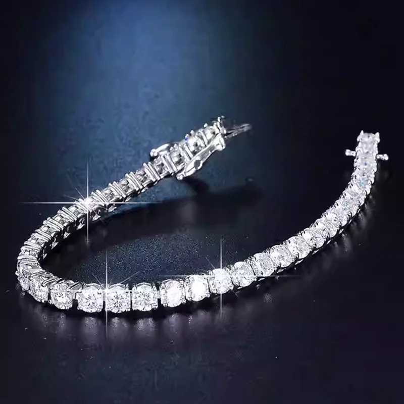 New 925 Sterling Silver 3MM Tennis Bracelet Shining Classics for Women Fashion Simple Engagement Wedding Jewelry Zircon Gifts view 2