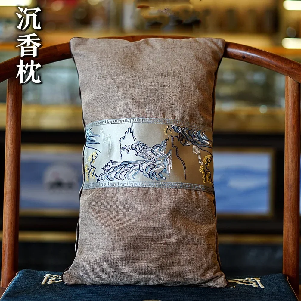 Straight Hainan Agarwood Pillow Single Fragrant Wood Pillow Summer Pillow Gift for The Elderly and Parents