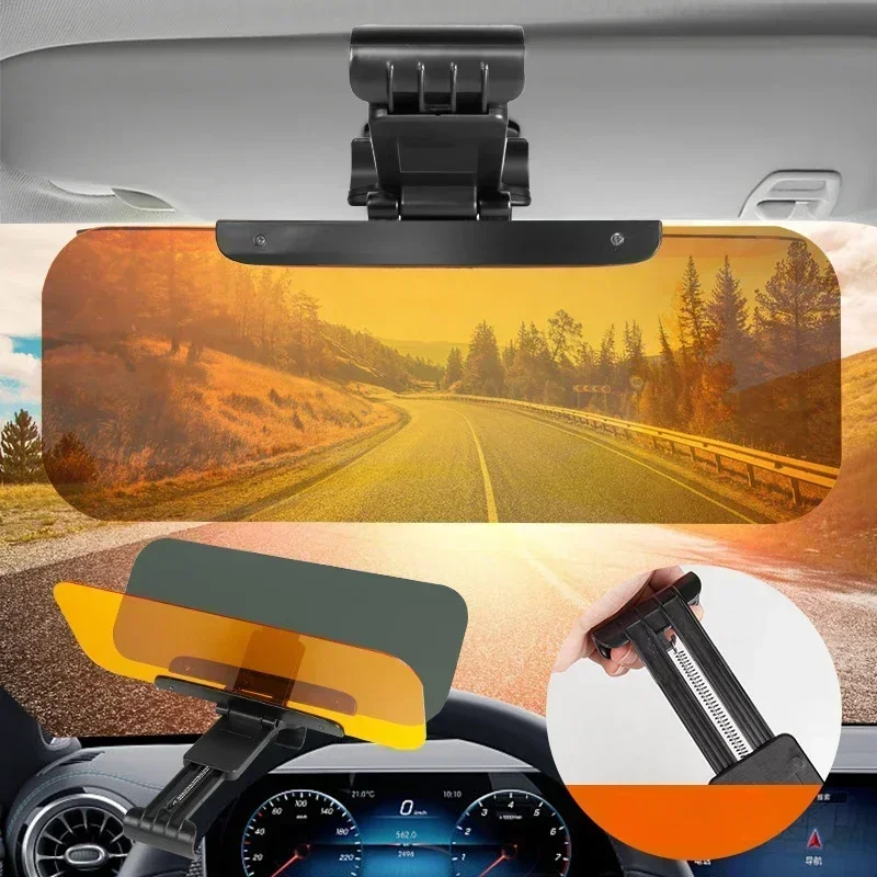 Car Sun Visor Goggle Night Vision Driving HD Anti Sunlight Dazzling Day Mirror UV Fold Flip Down Clear View Interior Mirrors