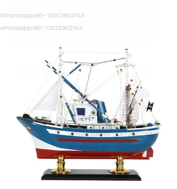 Wooden great white shark -37cm killer whale model shark fishing boat home decoration