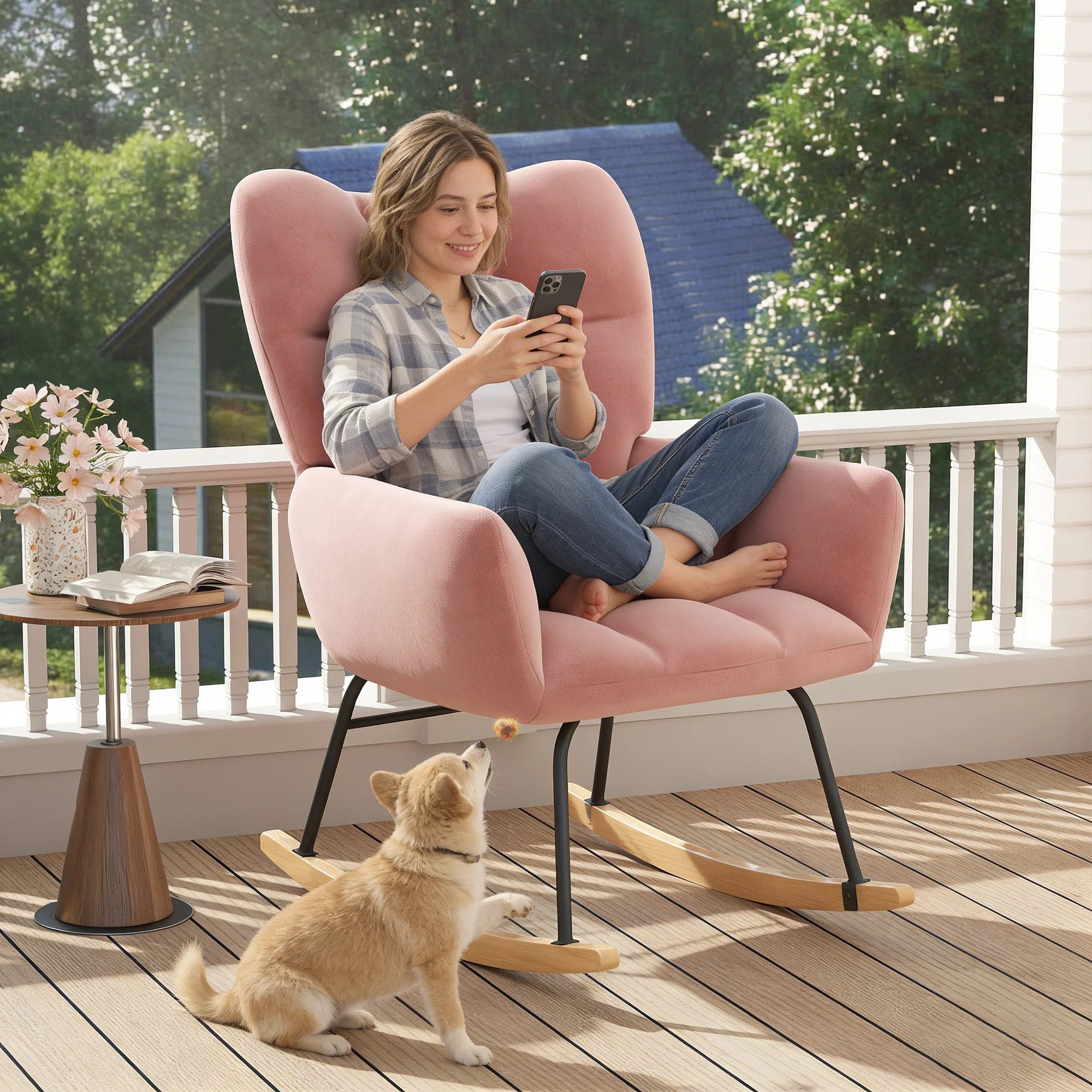 TUAREX High Back Nursery Rocki - Baby Nursery Rocking Chair ulasan dan harga