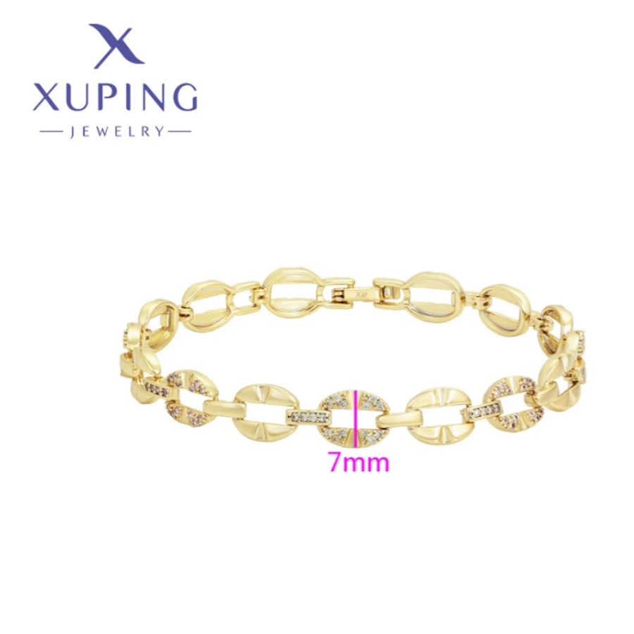 Xuping Jewelry New Trendy Exquisite Elegant Popular Women's Bracelets Light Gold Color Birthday Christmas Girls Gifts X000705144