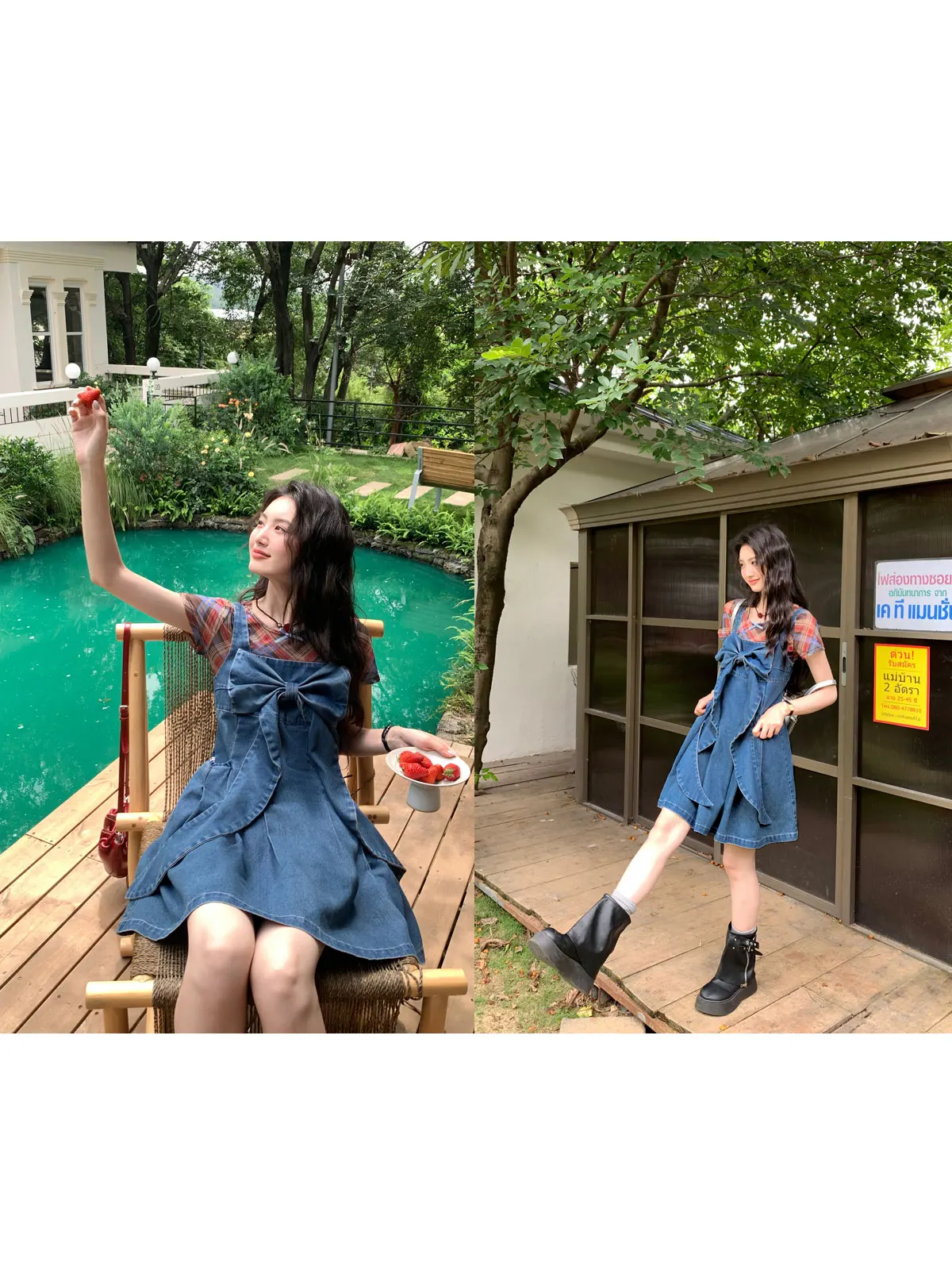 

Комплект джинсовых комбинезонов больших размеров: милый, уникальный летний повседневный комплект для женщин, юбка миди из полиэфирного волокна с узлом