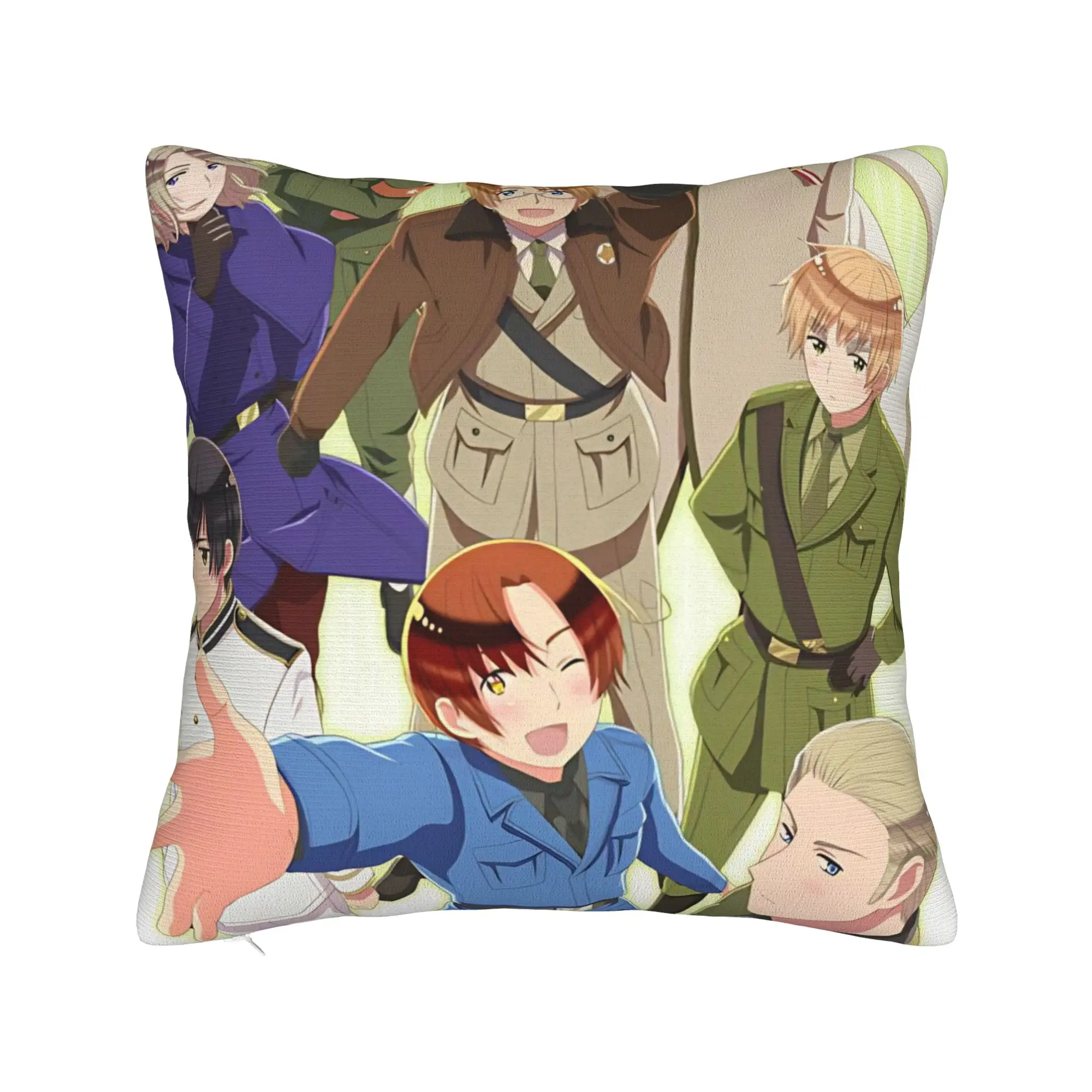 Decorative Pillow Cover Hetalias Axis Powers Merch Chair  Throw Pillow Case Cover Zipper Multi Size