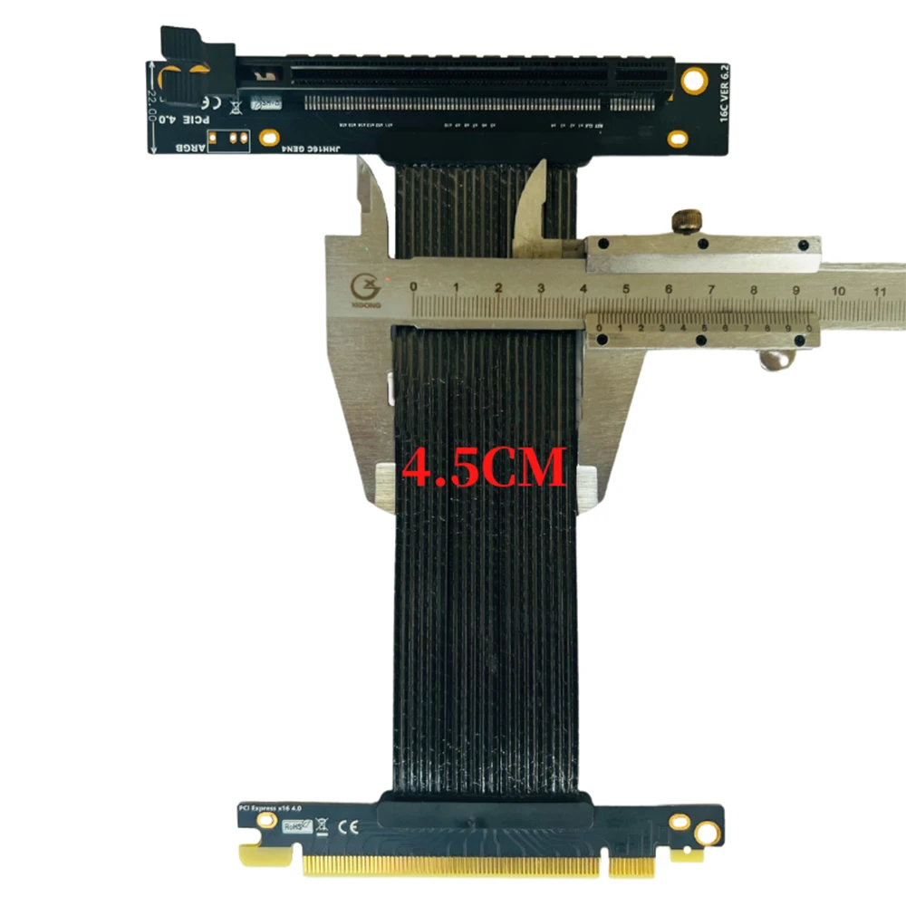 Cable de extensión de tarjeta gráfica GPU GEN4 blindado de alta velocidad PCIE X16 4,0 para instalación Vertical de ángulo recto de 90 ° en fundas ATX