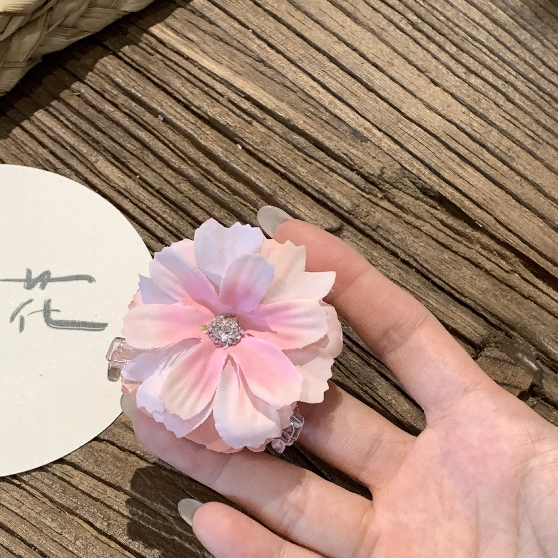 Super Fairy Fabric Flower Hair Claw Spring Summer Sweet Seaside Vacation Style Headwear Women Girls Bangs Side Clip Accessories