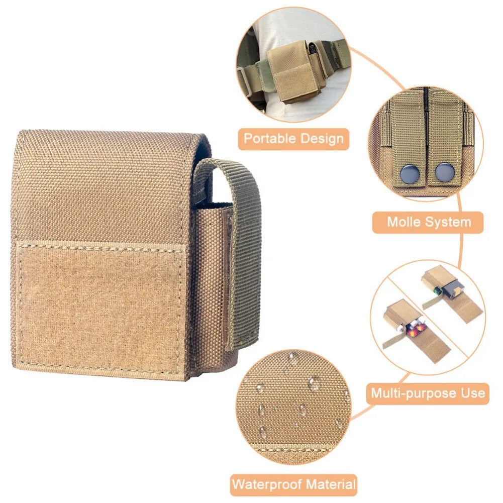 Тактический подсумок Molle, охотничий подсумок для одного пистолета, компактный аккумулятор EDC, сумка для хранения зажигалки, мини-поясная сумка для сигар