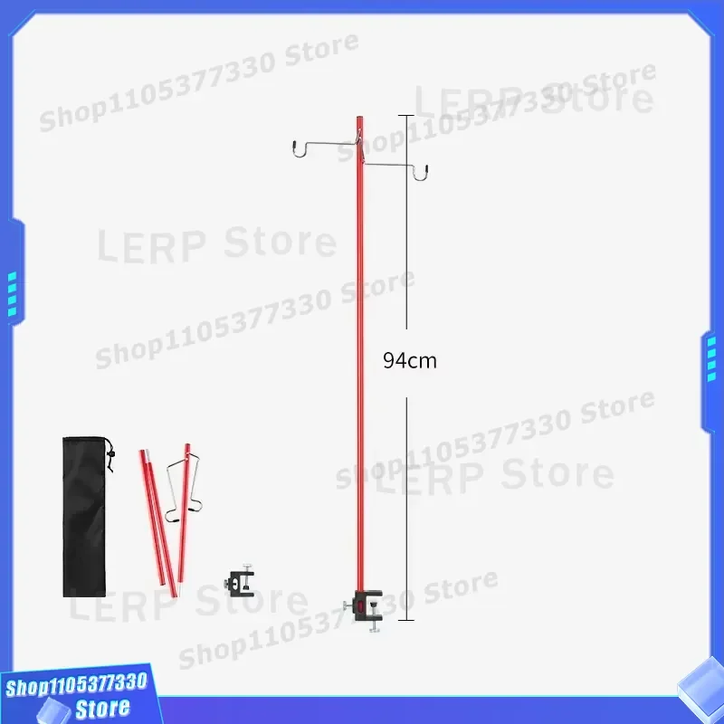 Portable Outdoor Camping Lamp Stand Holder for Street Light Pole Booth Lighting Bracket Fishing Trip Accessories Durable