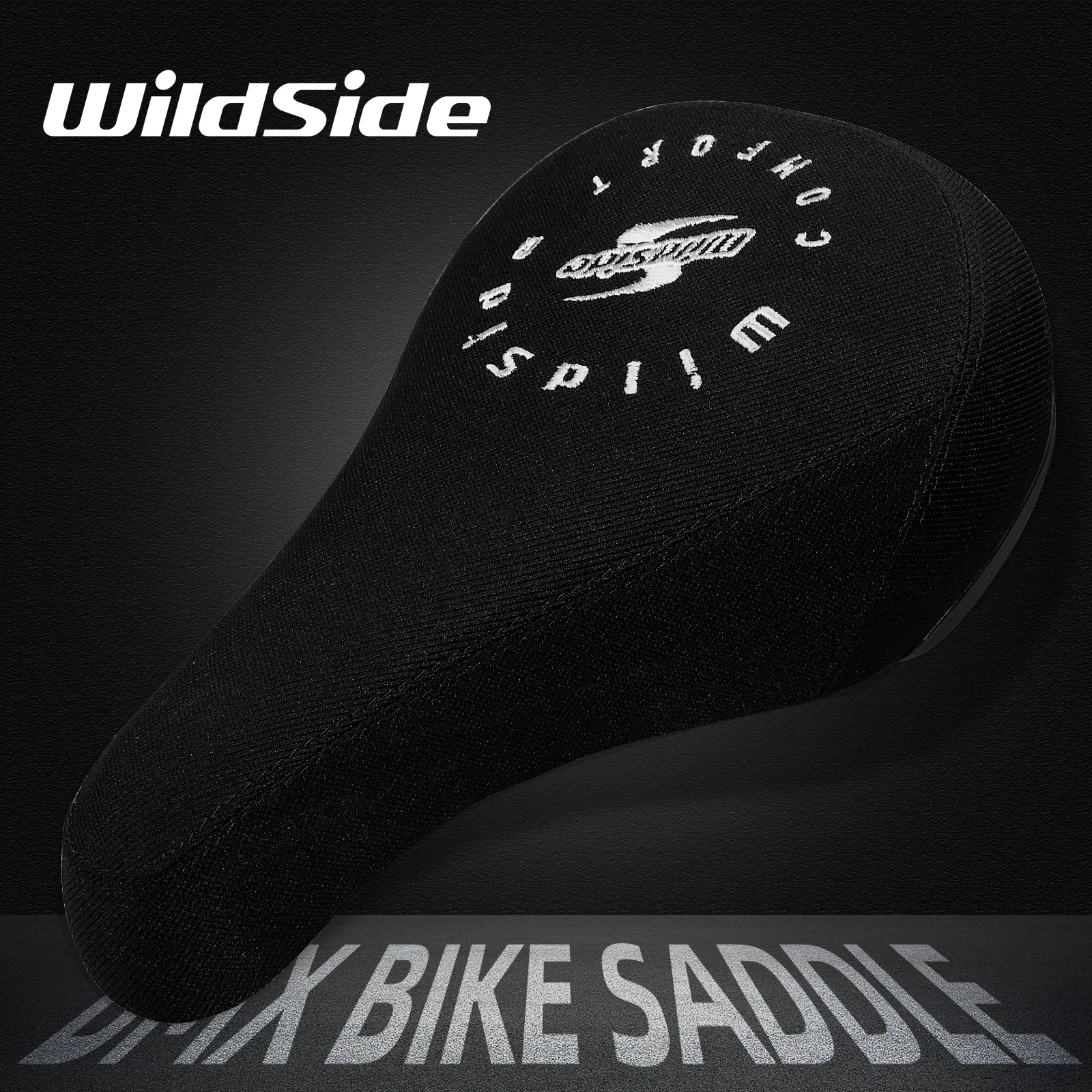 Wildside-MTB Road Bike Saddle, Bicycle Seat Cushion with 25.4mm Seat Tube, BMX Downhill Wide Soft Seat, Fabric, Leather Surface