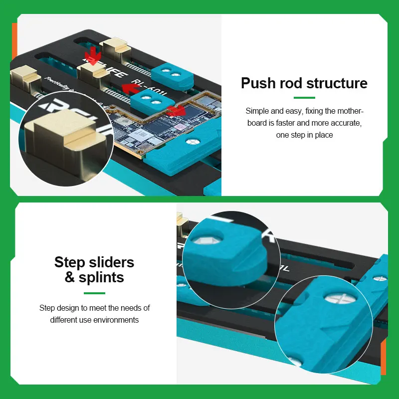 RELIFE RL-601L Universal Double-slot Motherboard Fixture Phone IC Chip BGA Chip PCB Motherboard Jig Board Holder Repair Tools