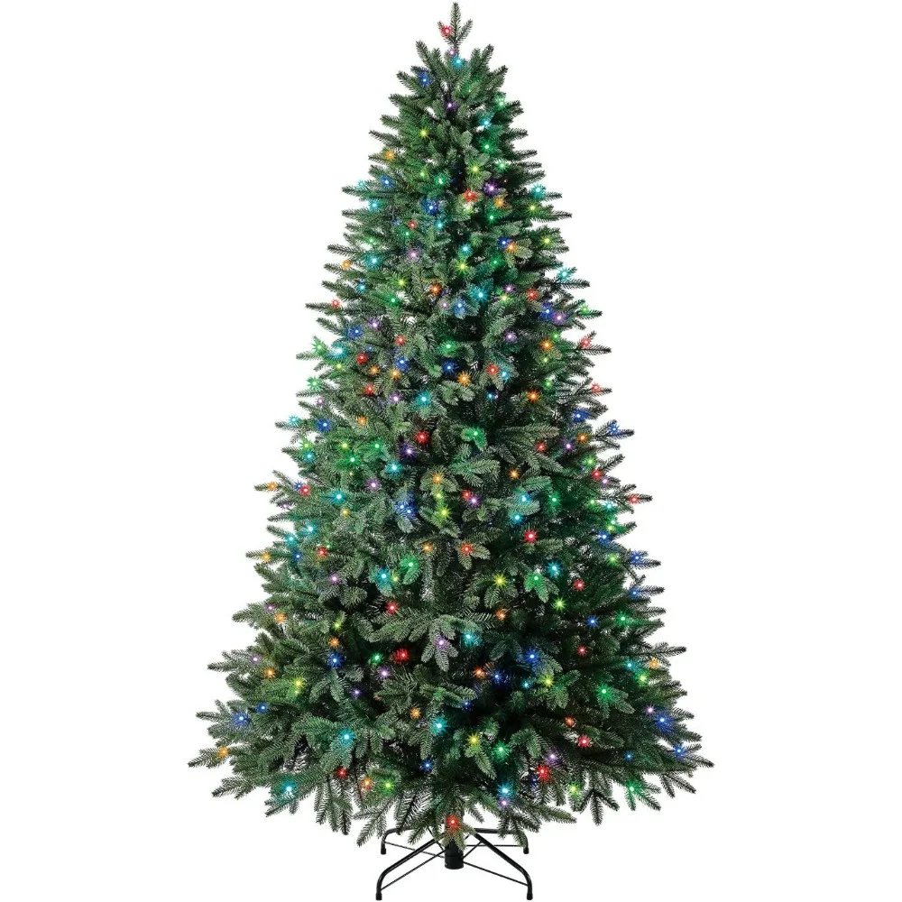 

Christmas Tree 7.5 Ft Pre-Lit Holiday Symphony Spruce Artificial Multi-Color RGB Dome LED Lights 52"Dx52"Wx90"H Christmas Tree