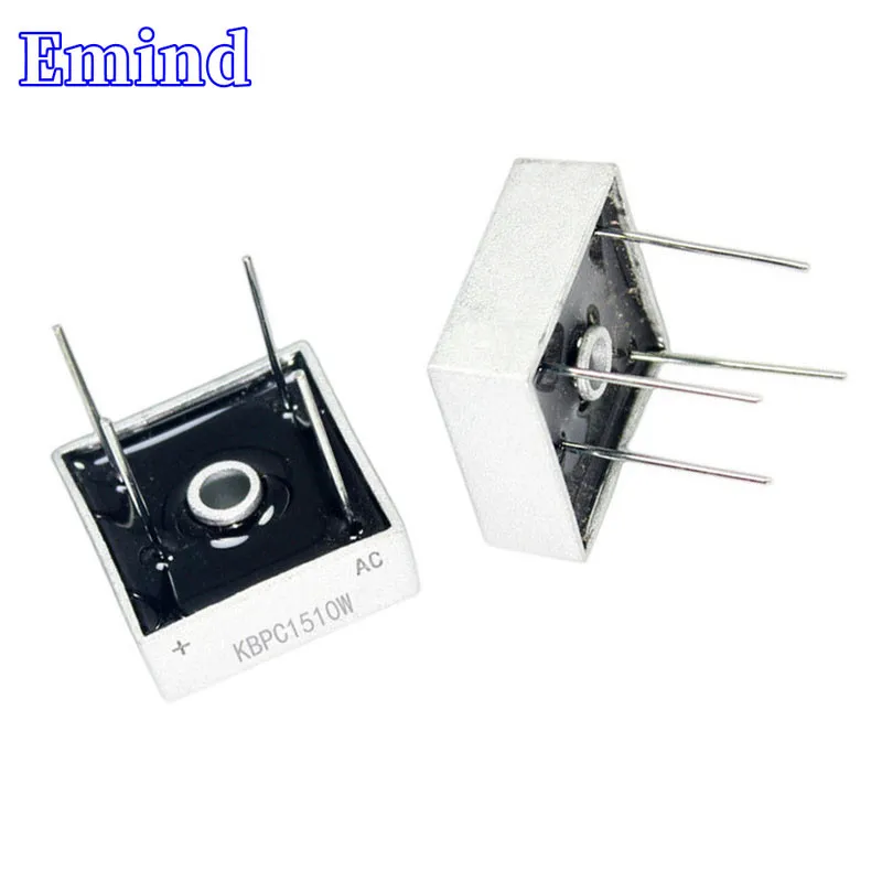 3/10/20/50/100Pcs KBPC1510W Bridge Rectifier DIP-4 Square Bridge 15A/1000V GBU Footprint Bridge Stack Cutable Feet