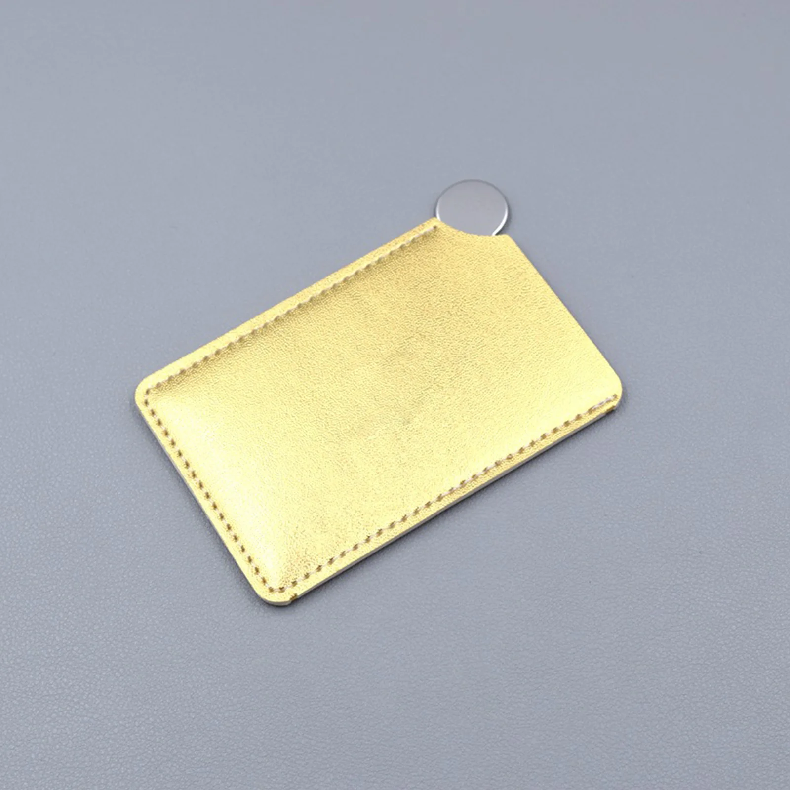 1PCS Protable Women Stainless Makeup Mirror Purse Mirror Multifunction Pocket Folded-Sid Mini Mirror For Travel Mirror Gold