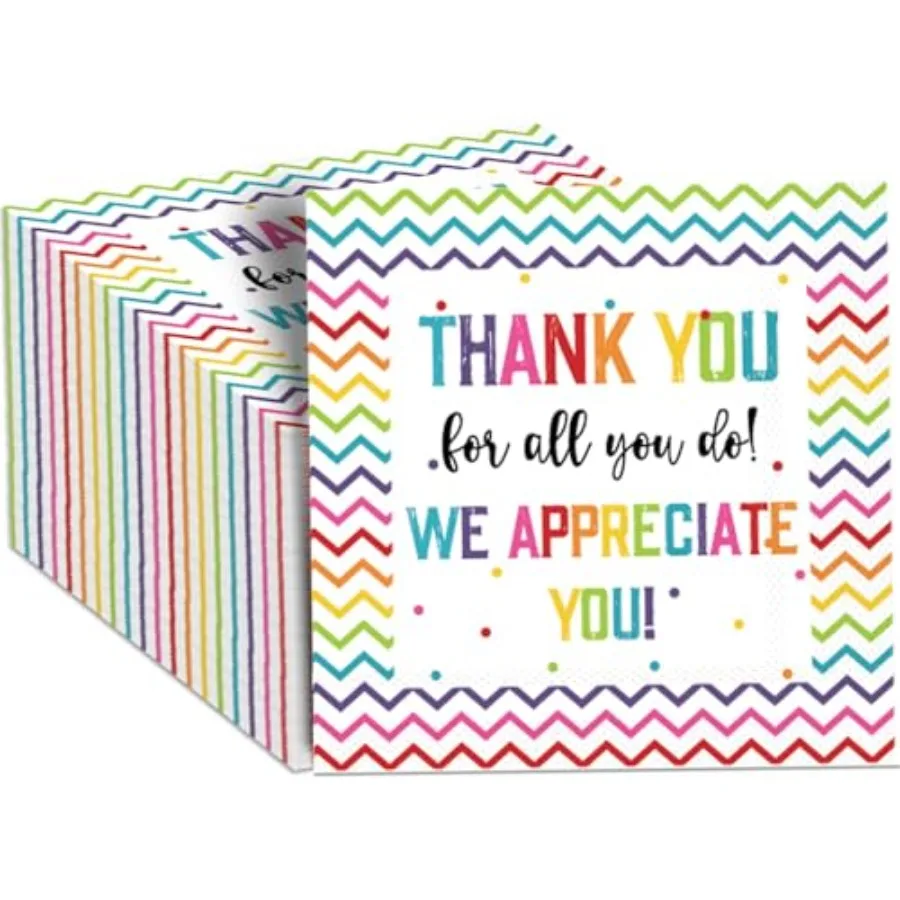 

100Pcs Thank You pkins We Appreciate You Paper pkins Thankful Disposable pkin Appreciation Party Decors Grateful to Employee Te