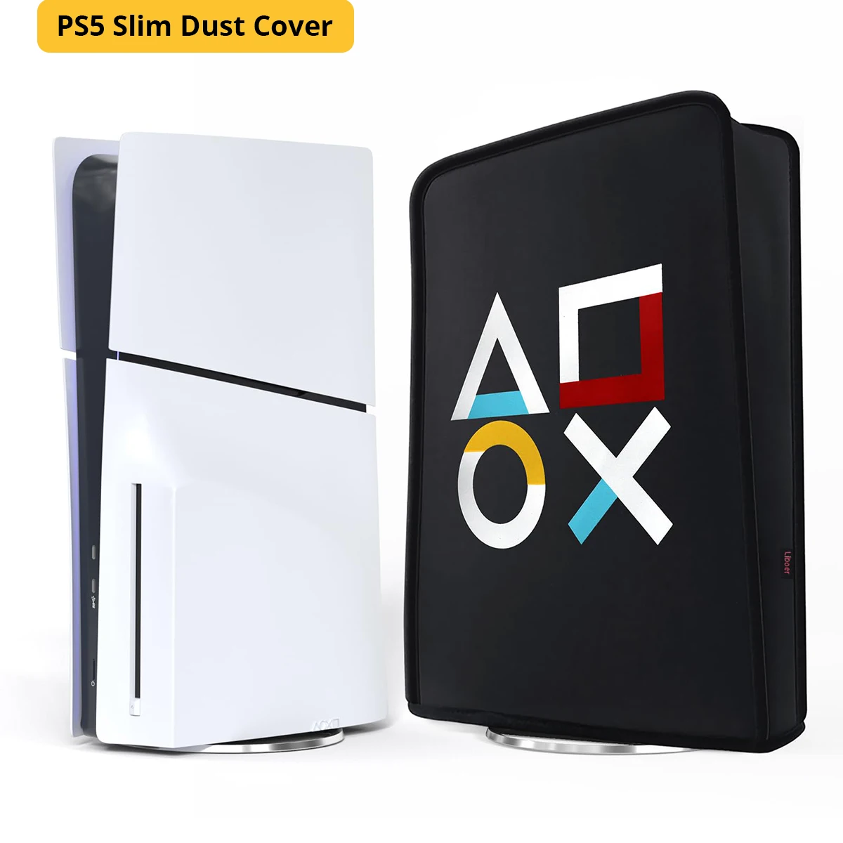 PS5 Slanke Verticale Stofkap PS5 Slanke Console Protector Anti-kras Anti Dierenhaar Zacht Neopreen Materiaal Case Zwarte Hoes