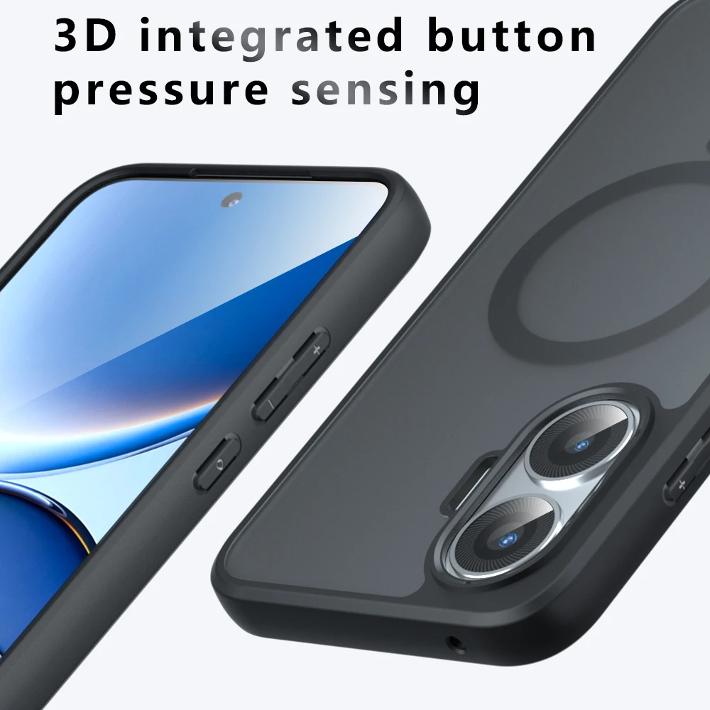 حافظة مغناطيسية بلوري شفافة غير لامعة لهاتف POCO F7 Redmi Turbo 4 Pro شحن لاسلكي غطاء خلفي ناعم ممتص للصدمات Funda