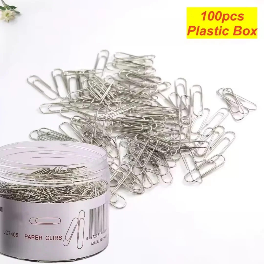28mm Paperclips Smooth Surface Silver Paper Clips Rustproof Paper Clips Coated Stainless Steel Paper Clips For Document Photo