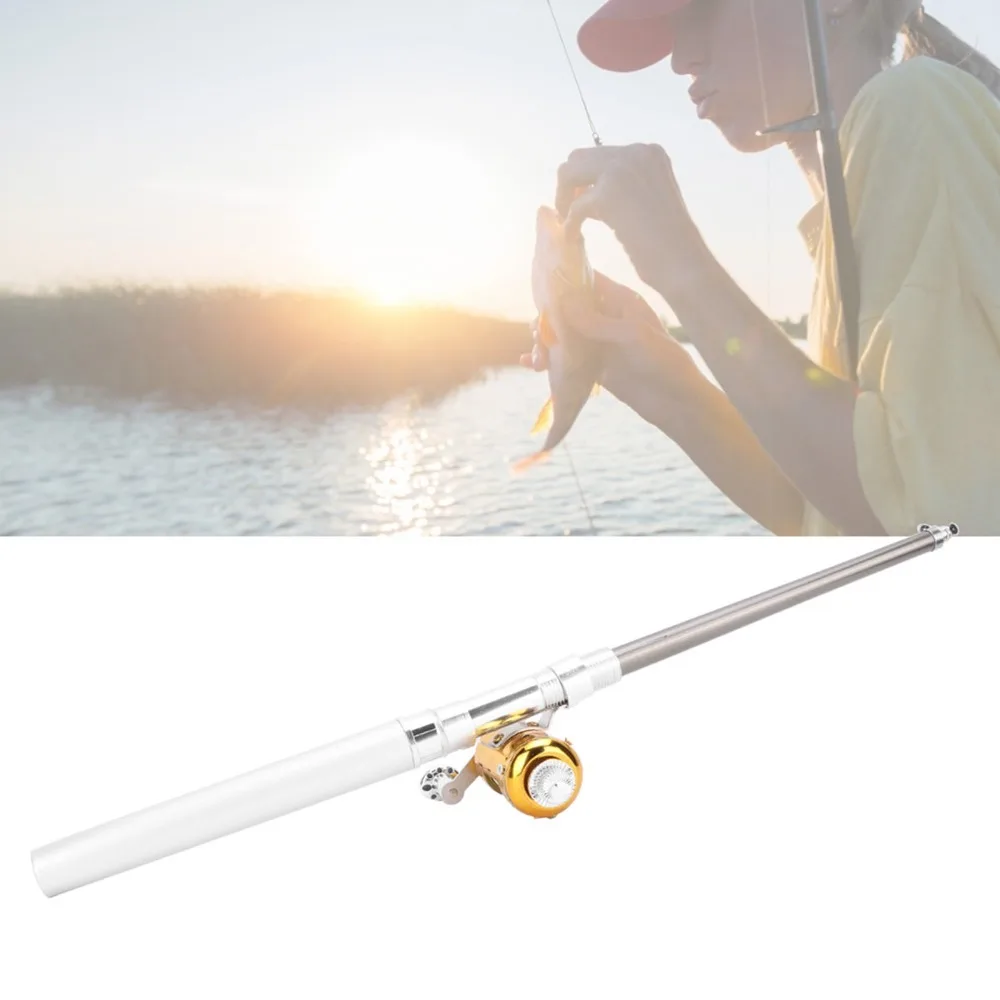 

Portable Aluminum Alloy Pen Shape Fishing Rod Lightweight Telescopic Pole Pocket Fishing Rod Portable Fishing Rod Gifts