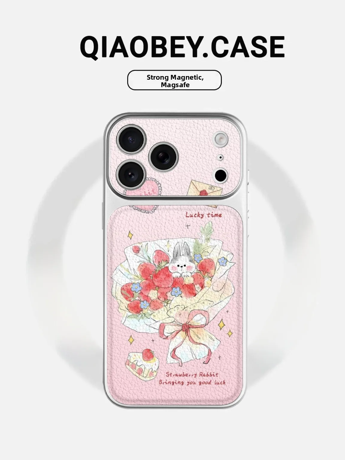 

Strawberry Rabbit Instant Change 17 Large Window Compatible iPhone 17 Phone Case New High-End 16Promax Cartoon Cute 15 ...