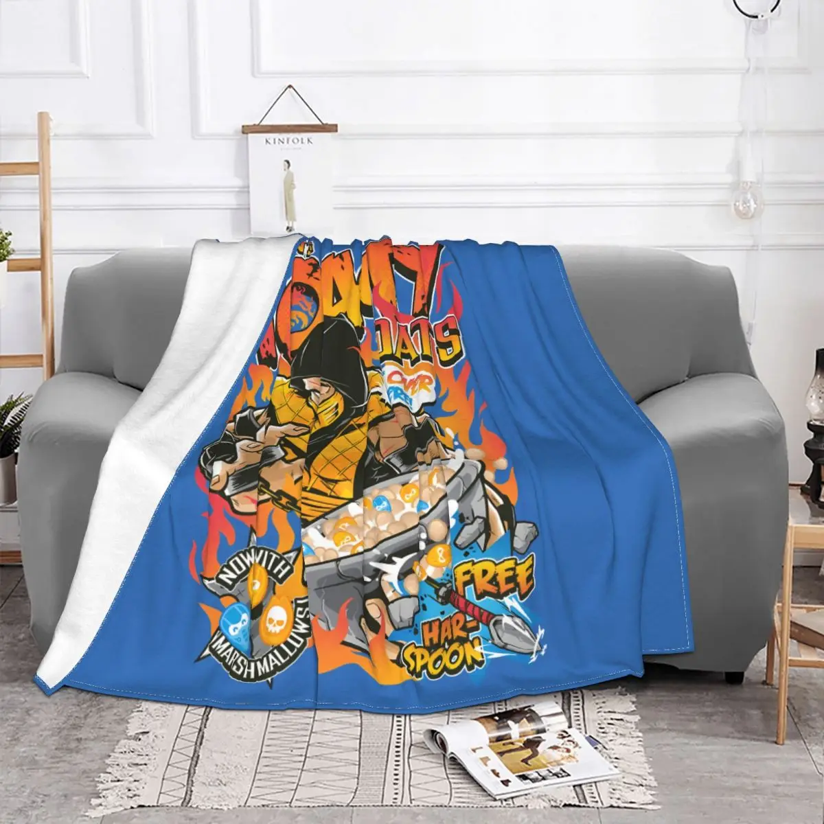 Toasty Oats Blanket Mortal Kombat Fighting Game Velvet All Season Multifunction Lightweight Throw Blankets For Sofa Bedspread