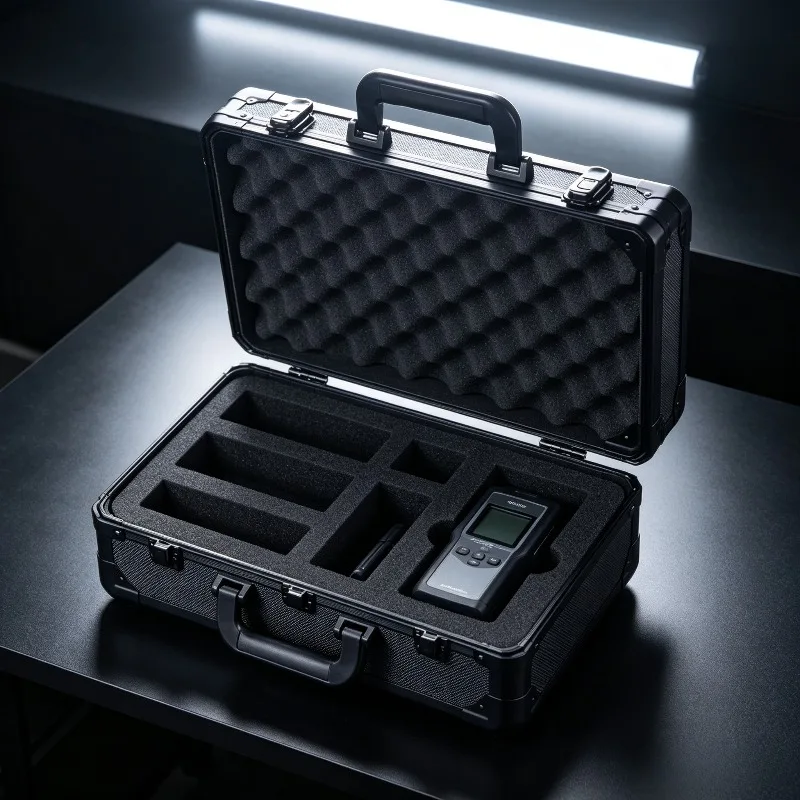 Multi Functional Box Aluminum Alloy Frame Fishing gear Case Instrument Equipment Storage Boxes Internal Sponge Handheld Case