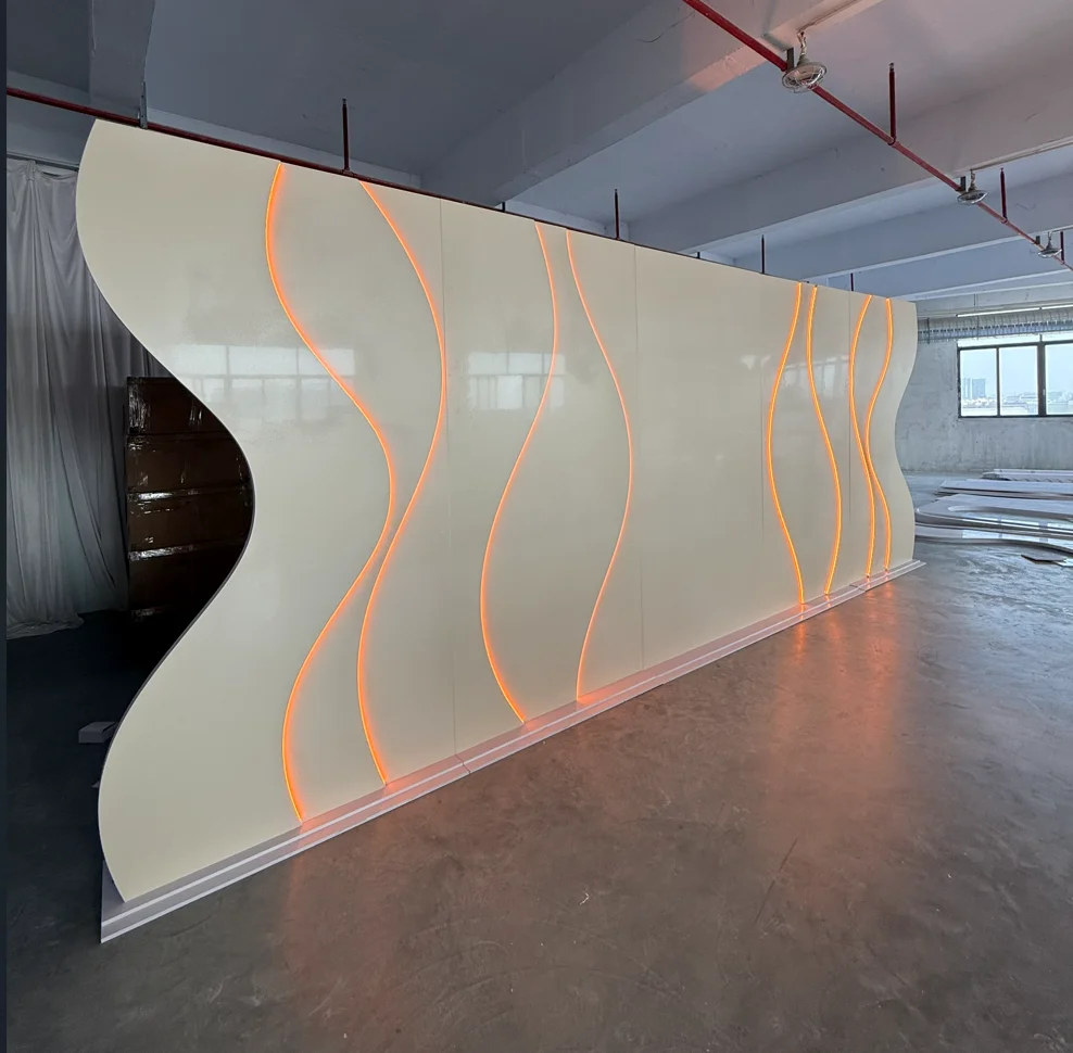 

Popular Design PVC White Backdrop Light for Party Decorations Wedding Stage Backdrop Modern