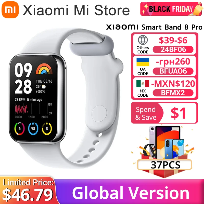 Global Version Xiaomi Mi Band 8 Pro Smart Wristband 5ATM Waterproof 150 Sport Modes 1.74