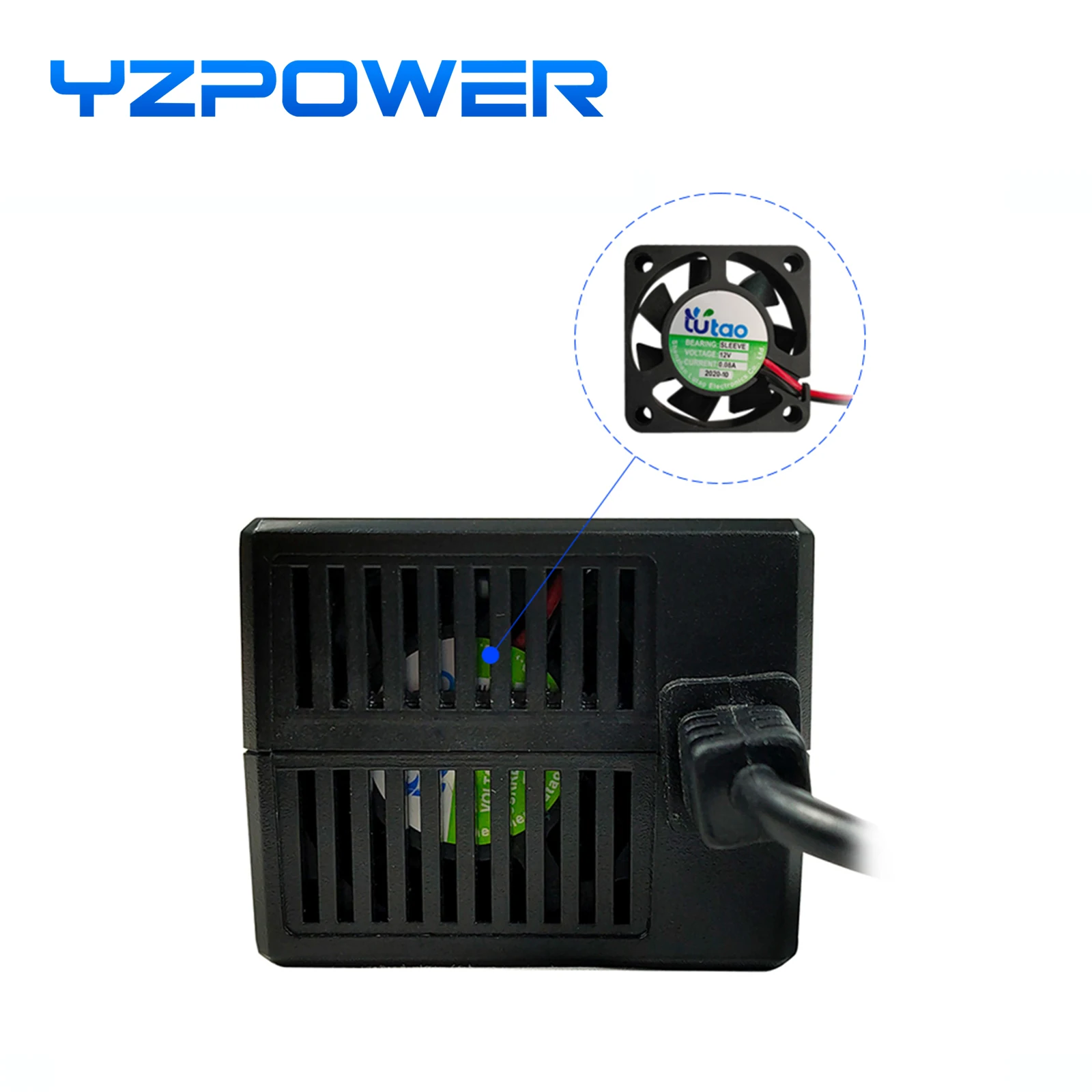 YZPOWER 29.2V 4A lifepo4lithium charger fast smart adapter 24V 8S lifepo4lithium battery pack universal with cooling fan