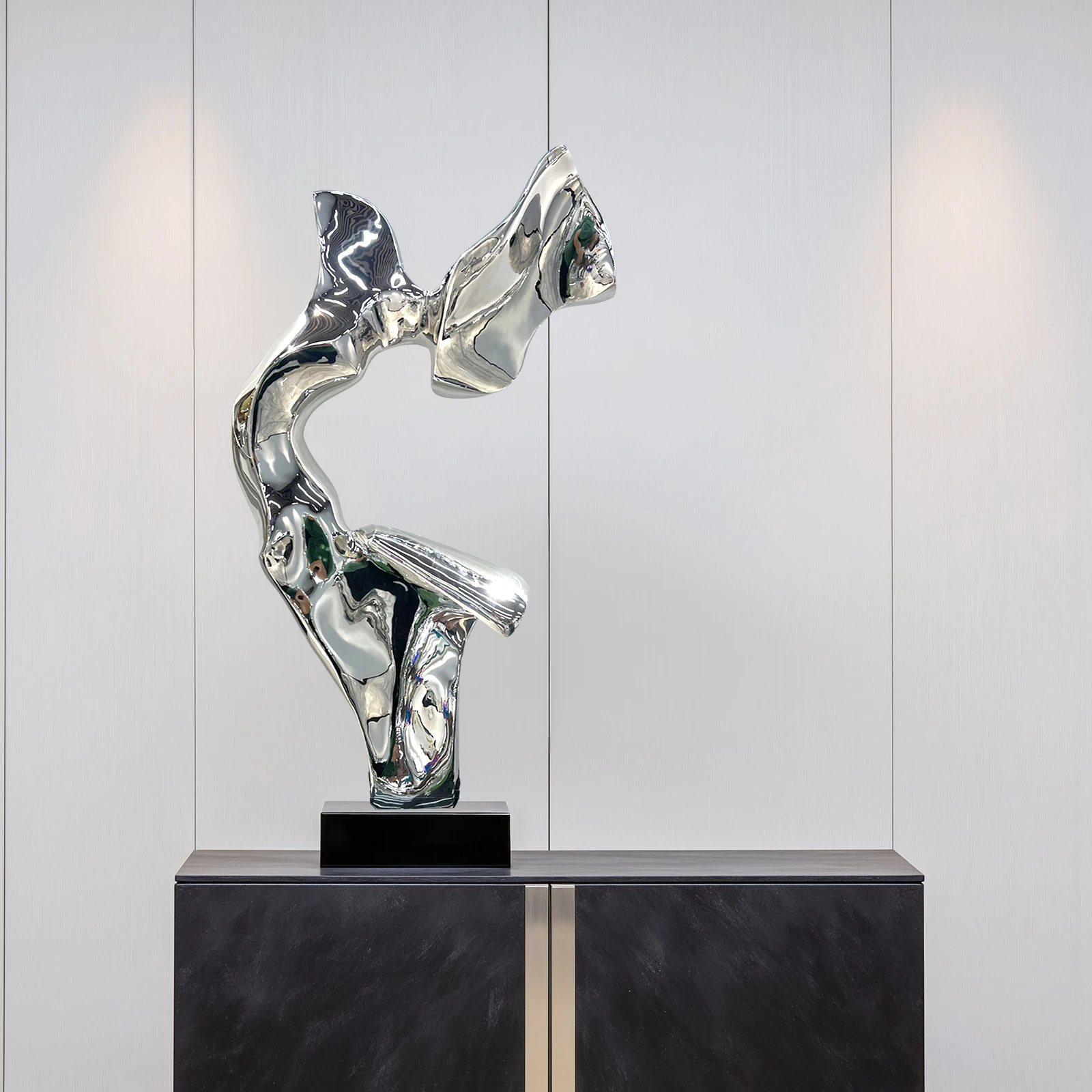 Modern Custom Mini Art Sculpture Factory 304/316 Stainless Steel Abstract Design Color Electroplated Polished for Home Office