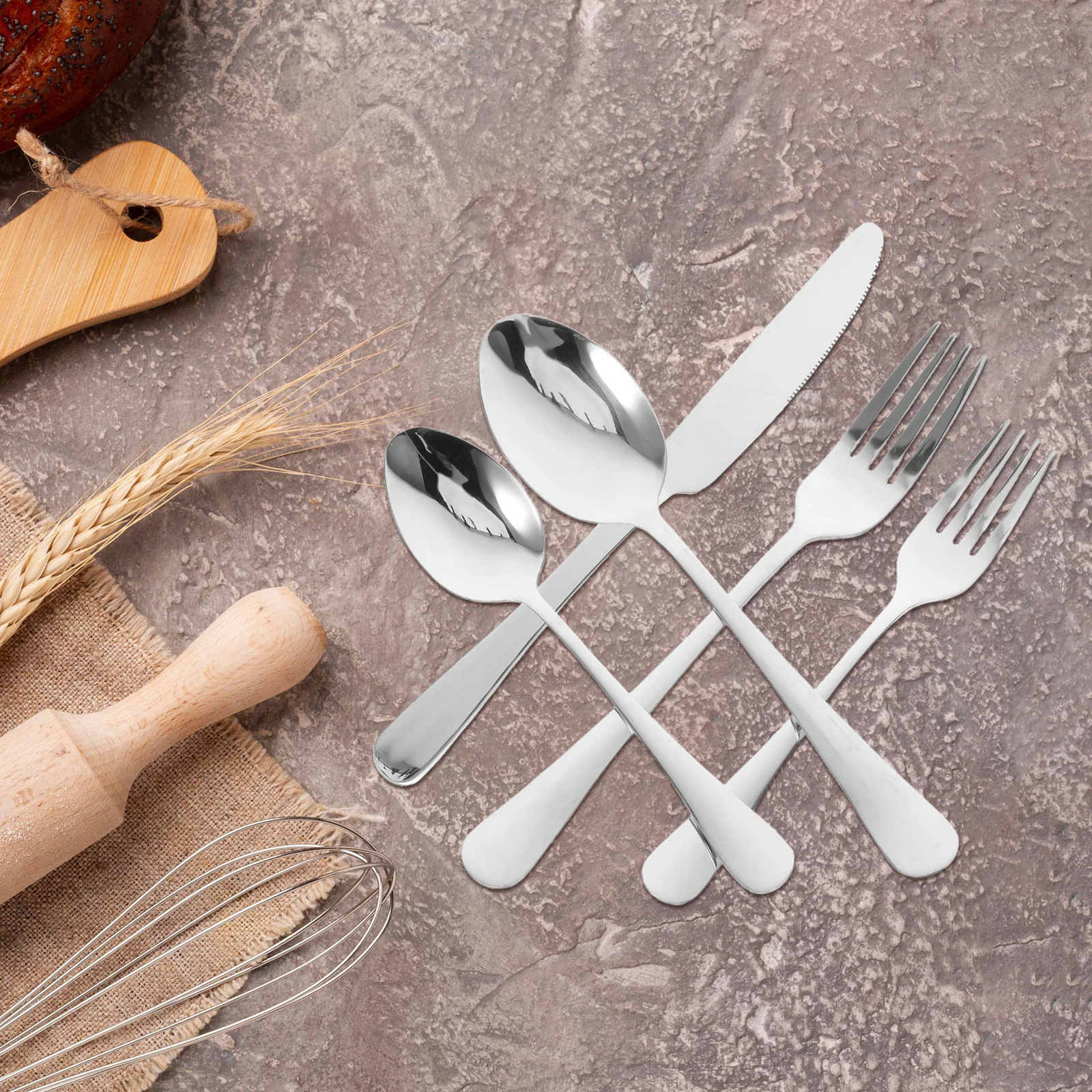 

20 шт., набор кухонной утвари из нержавеющей стали, элегантный стиль, креативный дизайн, ножи для стейка, вилки, ложки, чайные ложки, семейные встречи