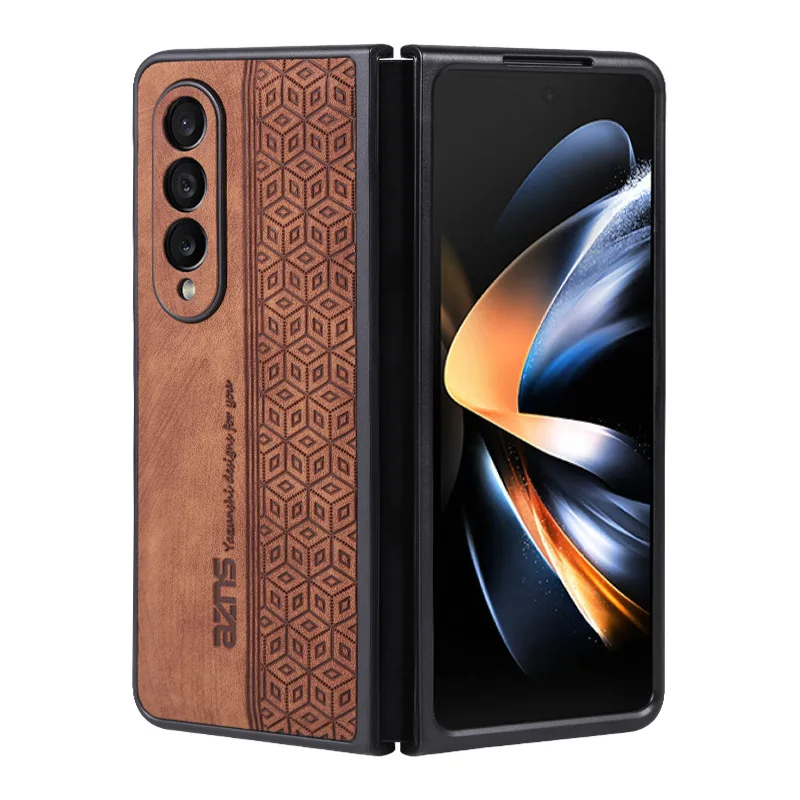 

Business Leather Pattern Folding Phone Case For Samsung Galaxy Z Fold 5 Shell Film Integrated All-inclusive Fall Protection Case