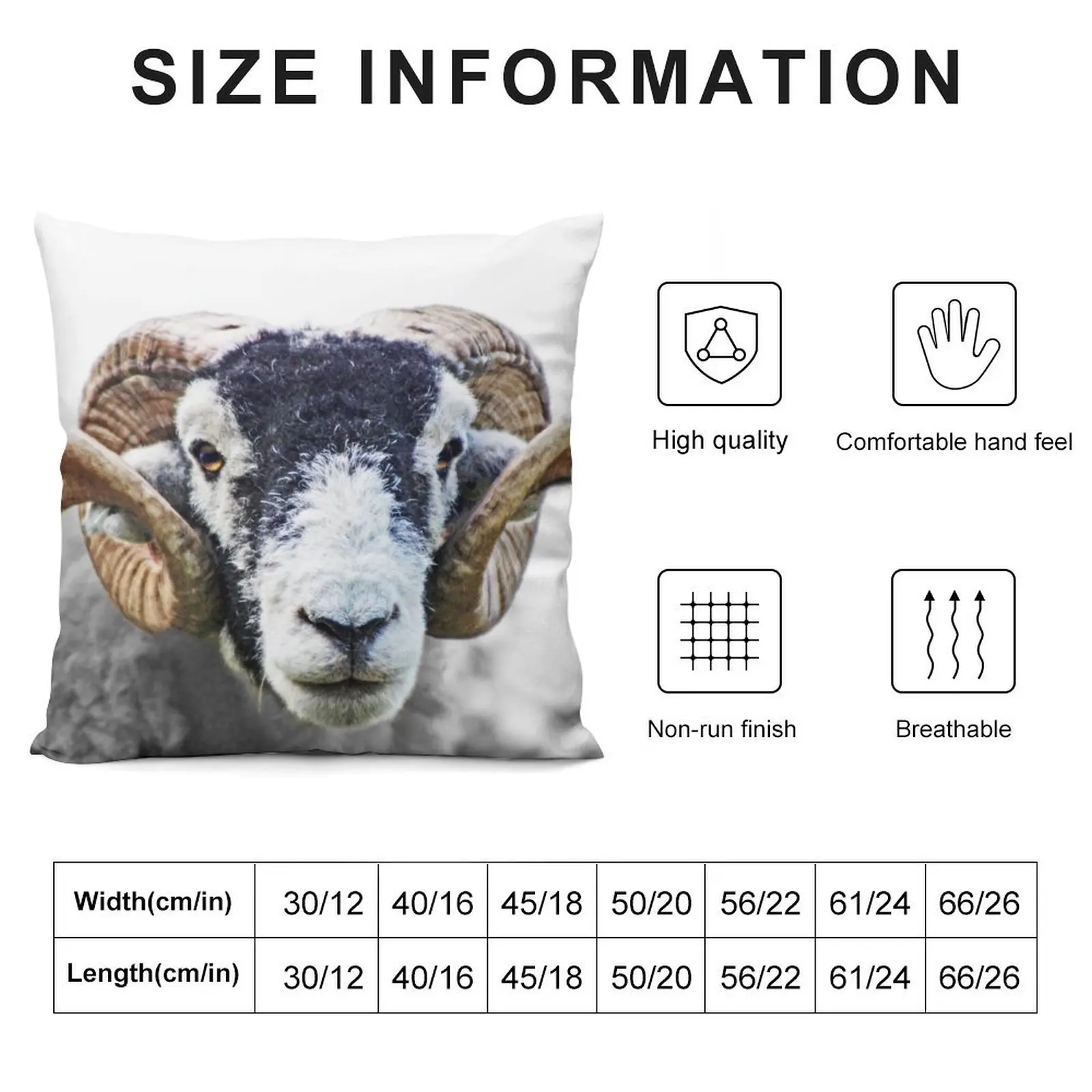 Swaledale Ram Throw Pillow Pillow Cover pillows decor home Cushion Covers For Living Room pillow