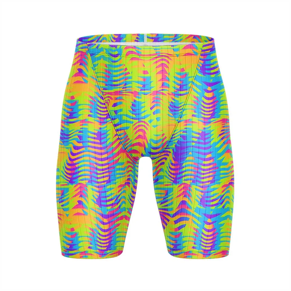 New Summer Mens Swim Jammers Swimsuit Short Endurance Athletic Training Beach Swimming Trunks Swimwear Tights Surf Sports Briefs