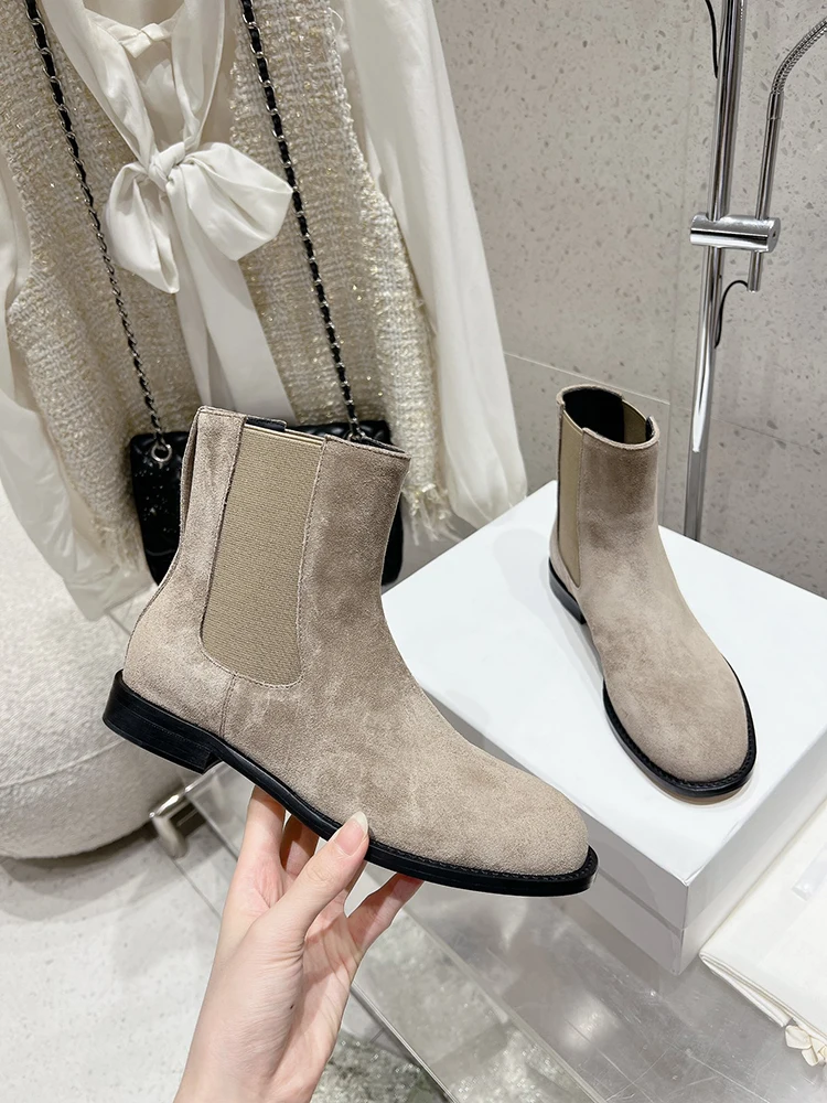 

Spenneooy, осенне-зимние новые стильные ботинки с круглой головкой, плотность или looeness, женские черные короткие кожаные сапоги из натуральной кожи Matrial